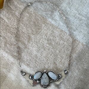 Silver Moonstone Collar Necklace